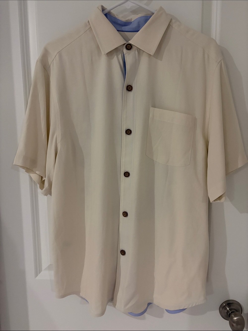 Tommy Bahama Cream Short-Sleeve Button-Down Shirt